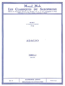 Adagio by Corelli Arcangelo - Mule Marcel - for Alto Saxophone and Piano