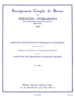 Technical And Melodious Comple by Oubradous Fernand for Bassoon
