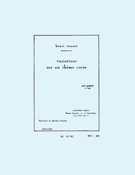 Variations Sur Un Theme Corse by Tomasi Henri for Woodwind Quintet