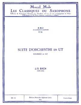 Bourree From Suite In C Bwv 1066 Ten Sax/pno by Bach Johann Sebastian for Saxophone