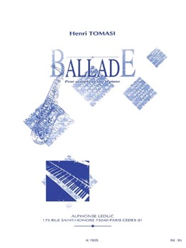 Ballade by Tomasi Henri for Alto Saxophone and Piano