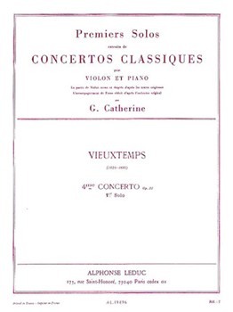 Vieuxtemps Premier Solo Extrait Concerto No 4 Opus 31 Violin & Piano Bk by Vieuxtemps Henri for Violin
