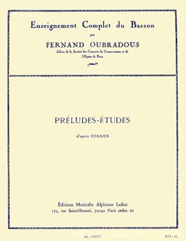 Preludes-etudes D'apres Cokken (bassoon Solo) by Oubradous Fernand for Bassoon
