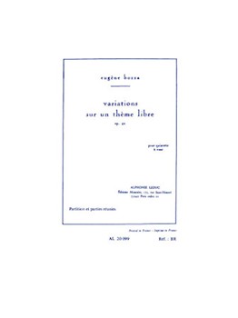Variations sur un Theme Libre Opus 42 by Bozza Eugene for Woodwind Quintet
