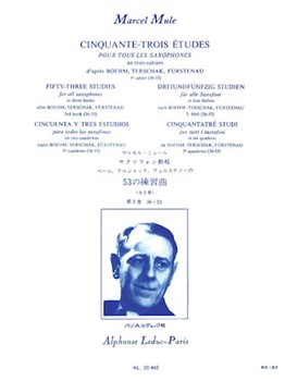 Cinquante-Trois Edtudes pour Tour Les Saxophone - Volume 3 by Mule Marcel for