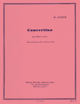 Concertino Basson Et Piano by Bitsch Marcel for BASSOON/PI