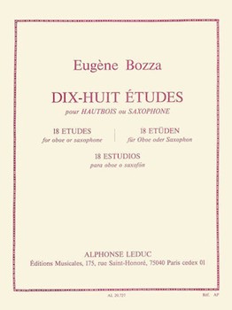 18 Etudes For Oboe Or Saxophone (oboe And Saxophone) by Bozza Eugene for Oboe
