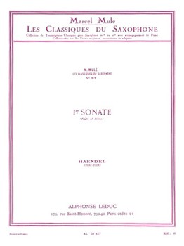 Sonata #1 by Handel George Frideric - Mule Marcel - for Alto Saxophone S