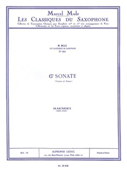 Sonata #6 by Handel George Frideric - Mule Marcel - for Alto Saxophone S