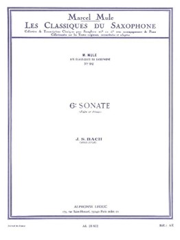 Sonata #6 by Bach Johann Sebastian - Mule Marcel - for Alto Saxophone S