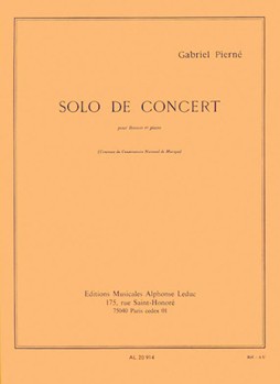 Solo De Concert Opus 35 by Pierne Gabriel for BASSOON/Piano