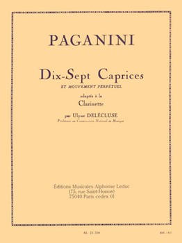 17 Caprices Et Mouvements by Paganini Niccolo - Delecluse - for Clarinet