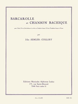 Barcarolle Et Chanson Bachique by Semler-Collery Jules for Bass Trombone