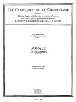 Sonata (classiques No.45) (double Bass & Piano) by Birkenst Johann Adam for Double Bas