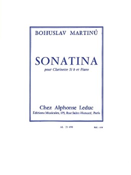 Sonatina by Martinu Bohuslav for Clarinet Solo