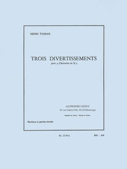 3 Divertissments by Tomasi Henri for Bb Clarinet Quartet