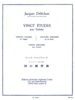 Vingt Études pour Timbales - [Twenty Studies for Timpani] Percussion