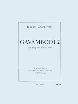 Gavambodi 2 by Charpentier Jacques for Saxophone and Piano