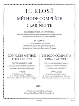 Hyacinthe Klose - Methode Complete De Clarinette Vol. 1 by Klose Hyacinthe for Clarinet