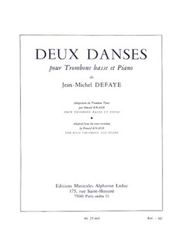 Deux Danses by Defaye Jean-Michel - Knaub Donald - for Bass Trombone