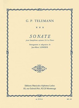 Sonate by Telemann Georg Philipp - Londeix Jean-Marie - for Sop Saxophone w/