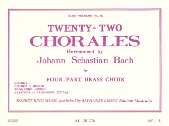22 Chorales by Bach Johann Sebastian - King Robert - for Brass Quartet