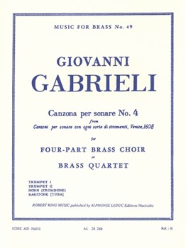 Canzona Per Sonare 4 by Gabrieli Giovanni - King Robert - for Brass Quartet