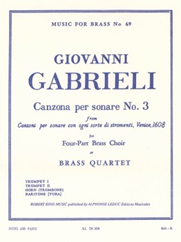 Canzona Per Sonare 3 by Gabrieli Giovanni - King Robert - for Brass Quartet