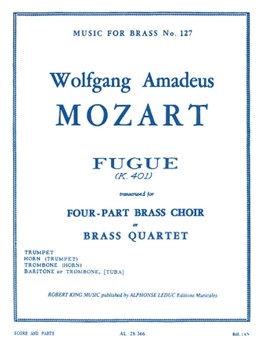 Fugue K401 by Mozart Wolfgang Amadeus - King Robert - for Brass Quartet