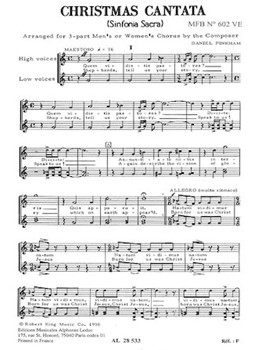 Christmas Cantata by Pinkham Daniel for 3-Part Treble