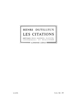 Les Citations Diptyque (quartet-mixed) by Dutilleux Henri for