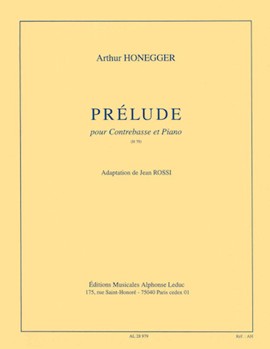 Prelude H79 (double Bass & Piano) by Honegger Arthur for Double Bass