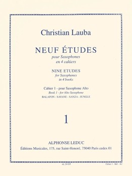 9 Etudes Volume 1 by Lauba Christian for Alto Saxophone M (Vol 1)