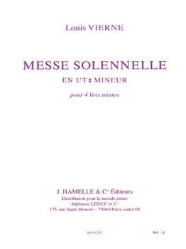 Messe Solennelle Ut Diese Min. Partie De Choeur Sans Accompagnement by Vierne Louis for SATB