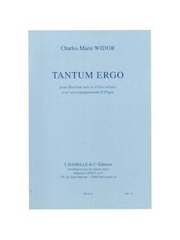 Widor Tantum Ergo Baritone Solo Voice & Organ Book by Widor Charles-Marie for MUSIC FOR