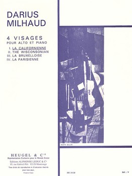 Four Faces: I. The Californian Girl (viola And Piano) by Milhaud Darius for Viola WITH