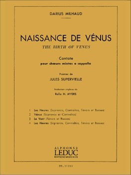Milhaud Darius Naissance De Venus The Birth Of Venus Cantate Book by Milhaud Darius for