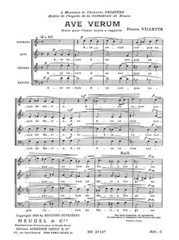 Ave Verum Op.3 (satb) by Villette for