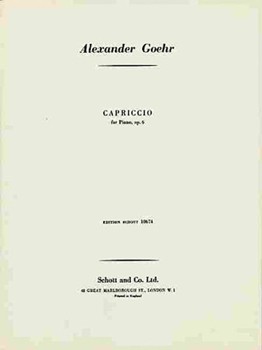 Capriccio Op. 6 by Goehr Alexander for