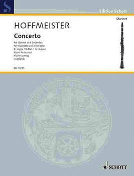 Clarinet Concerto In B-flat by Hoffmeister Franz Anton - Copland Alison - for Clarinet Solo
