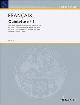 Wind Quintet No 1 - Score Only by Francaix Jean for Woodwind Quintet