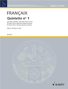 Wind Quintet No 1 - Parts Only by Francaix Jean for Woodwind Quintet