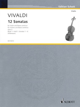 12 Sonatas Opus 2 Volume 1 by Vivaldi Antonio Lucio - Hilleman - for Violin and Piano