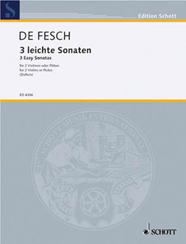 3 Easy Sonatas for 2 Violins by de Fesch Willem for