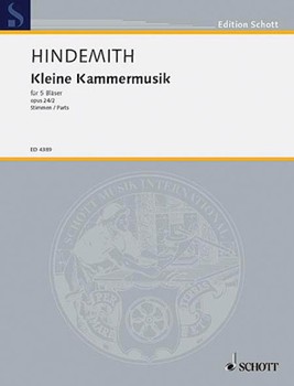 Kleine Kammermusik Parts by Hindemith Paul for Woodwind Quintet (Parts Only)