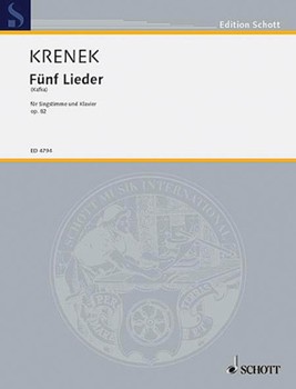 5 Kafka Songs by Krenek Ernst for