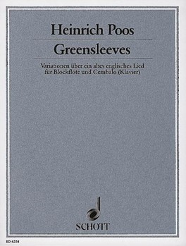 Greensleeves Variations Rec/hpschd by Poos Heinrich for Recorder
