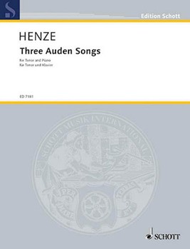 Auden Songs 3 Tenor/piano by Henze Hans Werner for