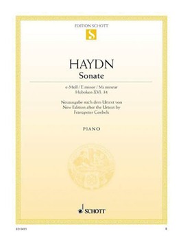 Sonata in E Minor Hob 16:34 by Haydn Joseph - Goebels Franzpeter - for