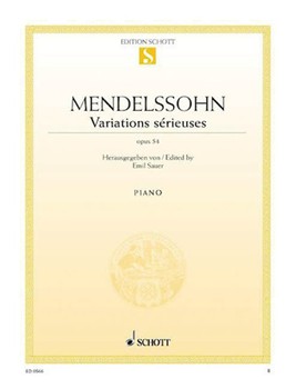 Variations Serieuses Op. 54 by Mendelssohn Felix - Sauer Emil - for